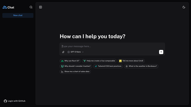 Template Chat screenshot